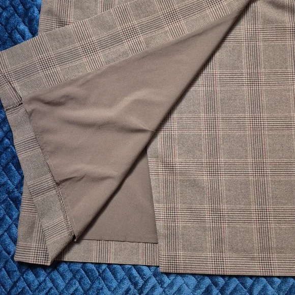 Uniqlo Side Button Checked Wrap Midi Skirt In Brown Size Large! NWT! - Picture 6 of 14